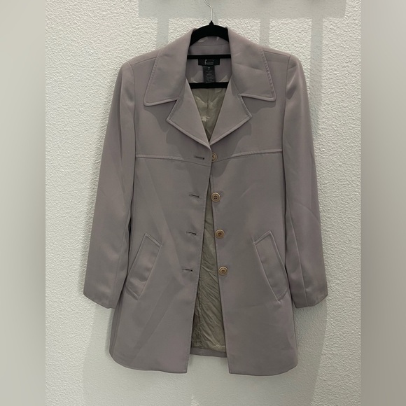 Frenchi Jackets & Blazers - Frenchi Gray Trench Coat with Structured Tailoring and Timeless Design